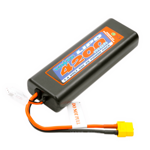 Voltz 4200mah Round/Oval Case 2S 40C 7.4V Lipo Stick Pack - XT60