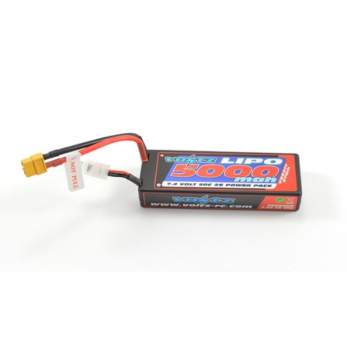 VOLTZ 5000mAh 7.4V 50C HARD CASE LiPo STICK PACK BATTERY XT60 CONNECTOR